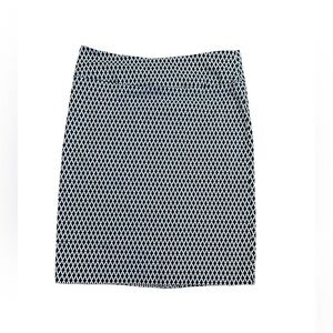 Margaret M  Navy & White Diamond Print Mini Skirt Size M Women
